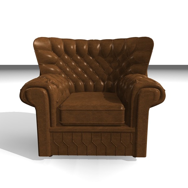 devon 1 seater leather chair 3d model - DEVON 1 SEATER LEATHER CHAIR by Carrara1